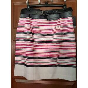 Worthington Striped Skirt w/Belt Size 18W